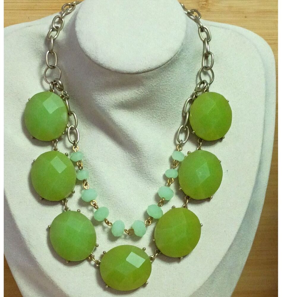Vintage Premier Designs Green Faceted Necklace with Detachable Matching Bracelet - Picture 9 of 9